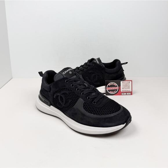 Size 41EU/8US - Chanel CC Logo Triple Black Sneakers🖤 Retail $1.3K!